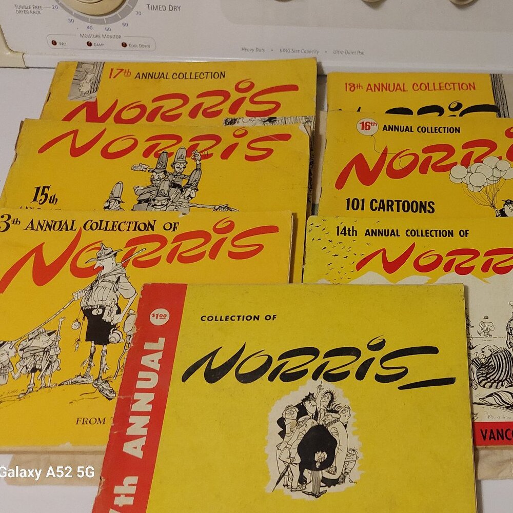 7 Volumes of Collection of Norris Cartoons from the Vancouver Sun